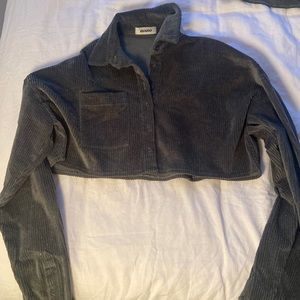 Danielle Guizio, dark Corduroy cropped top (with two piece set)